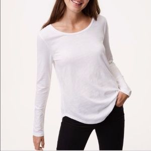 NWT white scooped neck long sleeve t-shirt